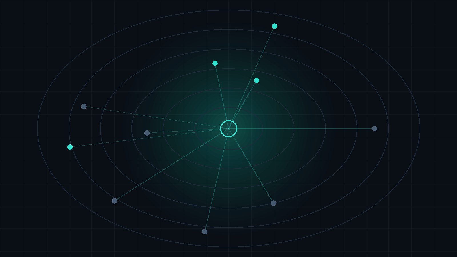 Abstract composition for Qantara Cab — a taxi dispatch platform with admin panel, driver app, and passenger app